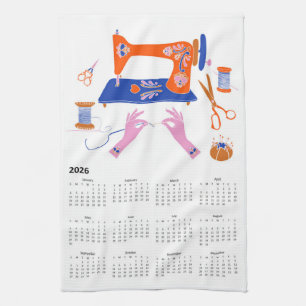 Linge De Cuisine Calendrier de couture 2026 Folk Art Cottagecore