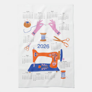 Linge De Cuisine Calendrier de couture 2026 Folk Art Cottagecore