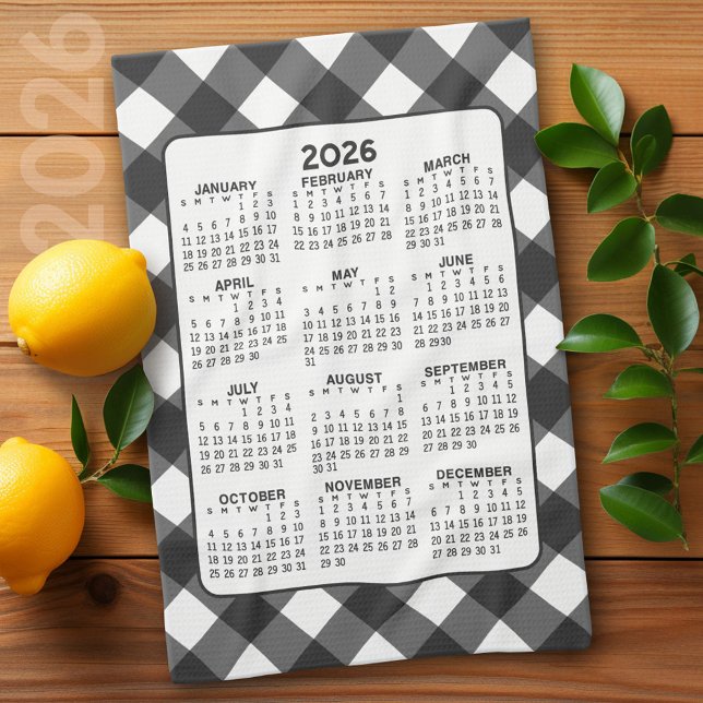 Linge De Cuisine Calendrier de l'année complète - Chèque de ferme n (2026 Calendar)