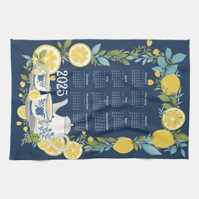 Linge De Cuisine Calendrier Lemon Garden 2025 (Horizontal)