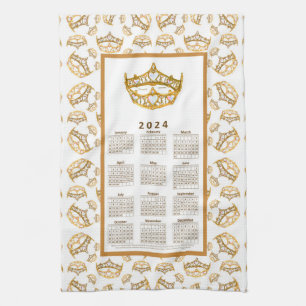 Linge De Cuisine Calendrier Queen of Hearts Gold Crown Tiaras 2024