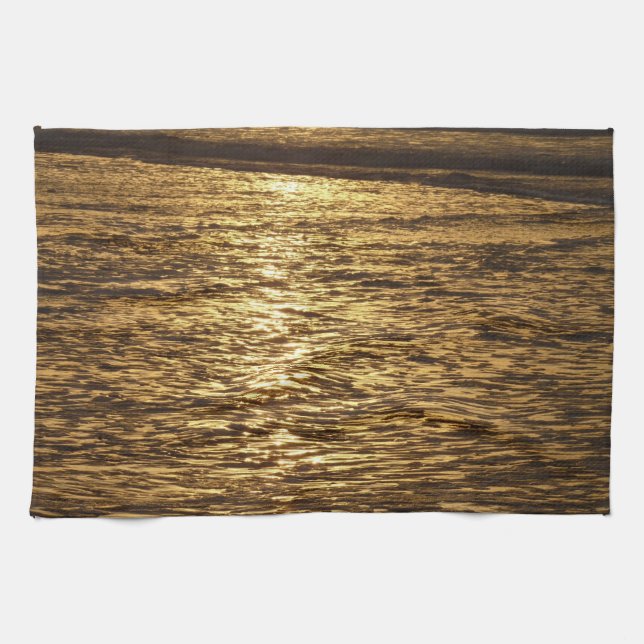 Linge De Cuisine Californie Sunset Waves Ocean Seascape (Horizontal)
