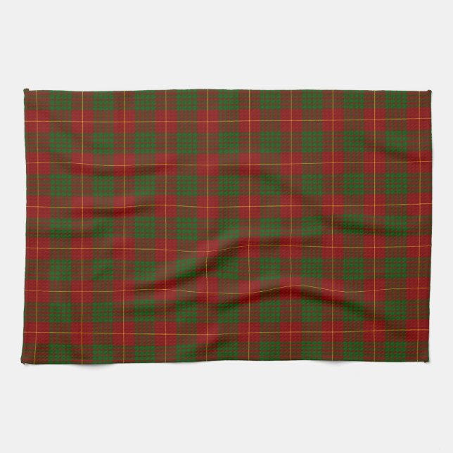 Linge De Cuisine Cameron tartan rouge vert plaid (Horizontal)