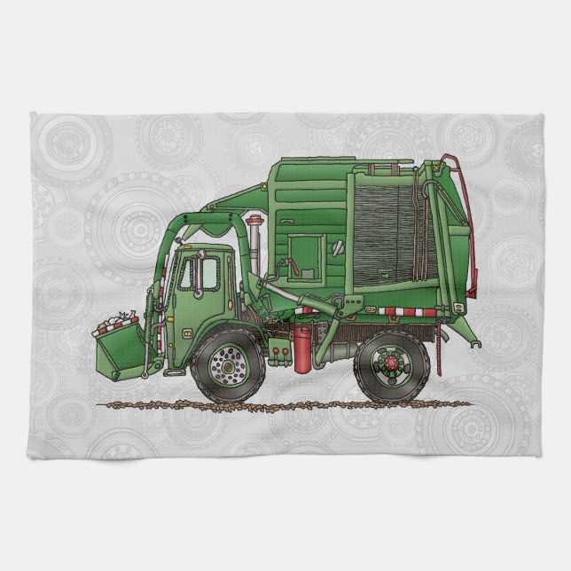 Linge De Cuisine Camion de déchets mignon de camion à ordures (Horizontal)