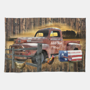 Linge De Cuisine Camion Rouge Antique Camion Rouge Vintage Camion d