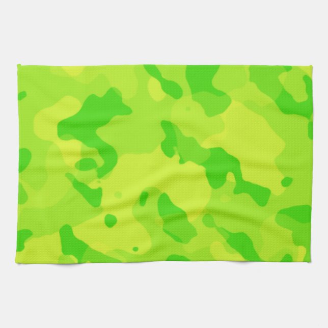 Linge De Cuisine Camo jaune néon; Camouflage (Horizontal)