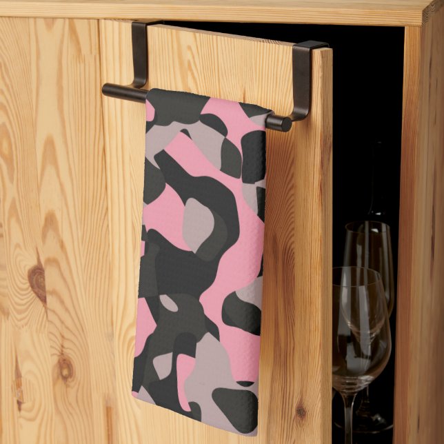 Linge De Cuisine Camo rose (Pliage en tiers)