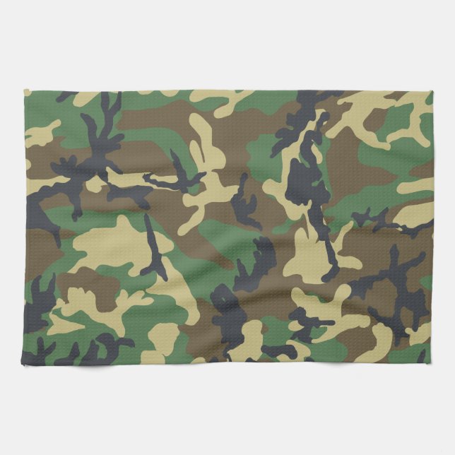 Linge De Cuisine Camouflage de la Marine verte Camouflage Motif Cam (Horizontal)