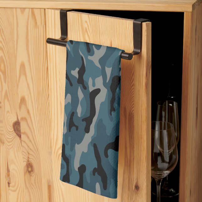 Linge De Cuisine Camouflage en noir de nuit (Pliage en tiers)