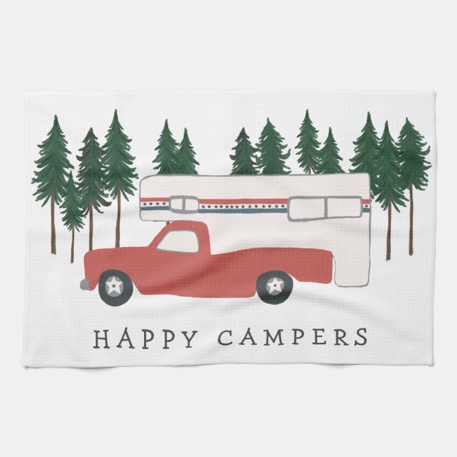 Linge De Cuisine Camping Camping RVing Motorhome Arbres rouges Whim (Horizontal)
