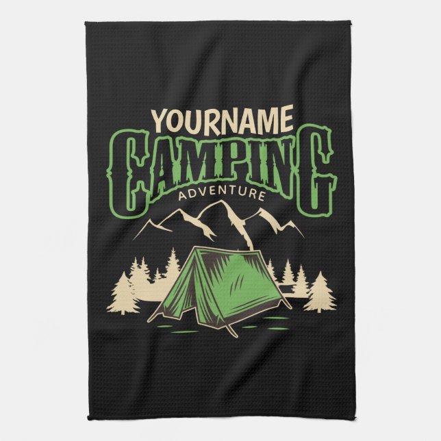 Linge De Cuisine Camping personnalisé Camping familial Voyage avent (Vertical)