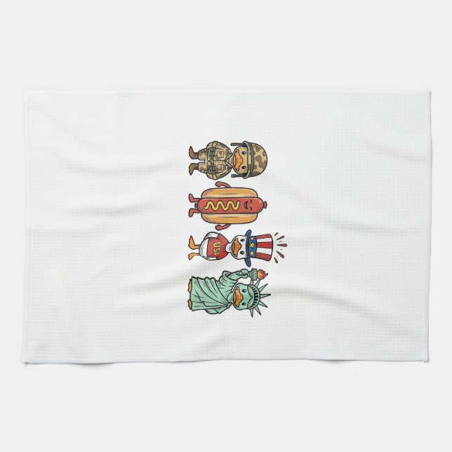 Linge De Cuisine Canard patriotique et chemise vectorielle vintage  (Horizontal)