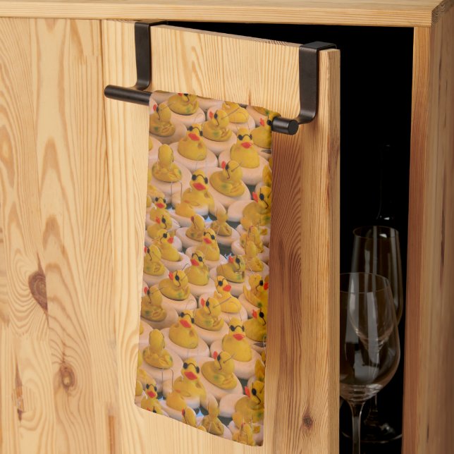 Linge De Cuisine Canards en caoutchouc jaune Motif animal      (Pliage en tiers)