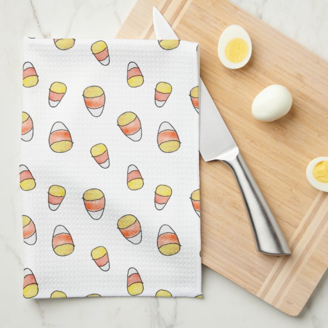 Linge De Cuisine Candy Corn Fall autumn kitchen towel (Quart Plié)