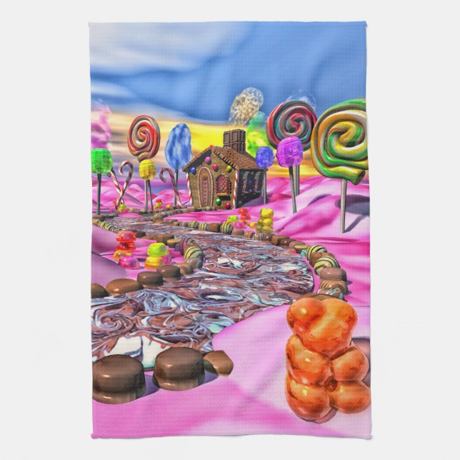 Linge De Cuisine Candyland rose (Vertical)