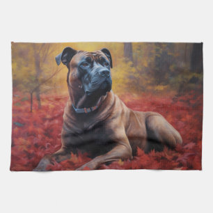 Linge De Cuisine Cane Corso en automne Feuilles automne Inspire