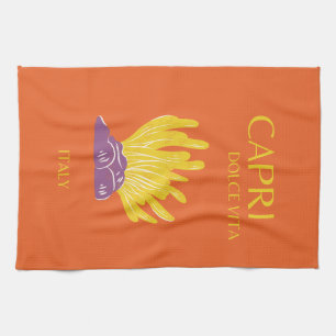 Linge De Cuisine Capri, Italie, Voyage, Preppy, Orange