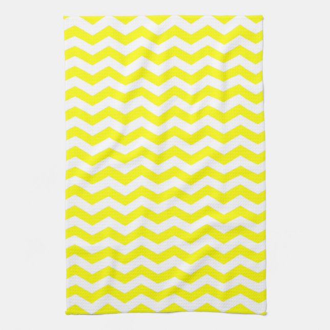 Linge De Cuisine Capri Lemon Wave Chevron (Vertical)