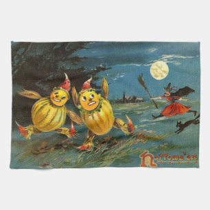 Linge De Cuisine Caractères et sorcière de citrouille de Halloween