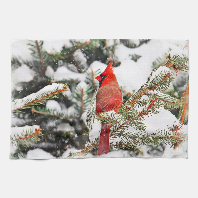 Linge De Cuisine Cardinal dans un pin (Horizontal)