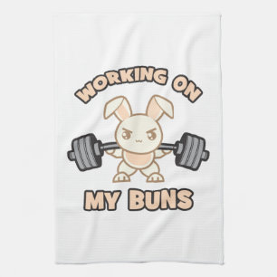 Linge De Cuisine Caricature Bunny - Travailler Sur Mes Buns - Gym