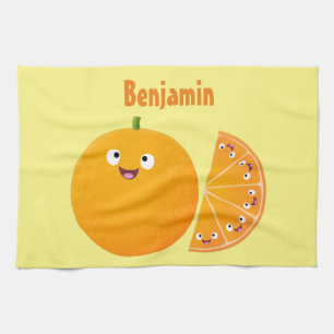 Linge De Cuisine Caricature d'agrumes d'orange