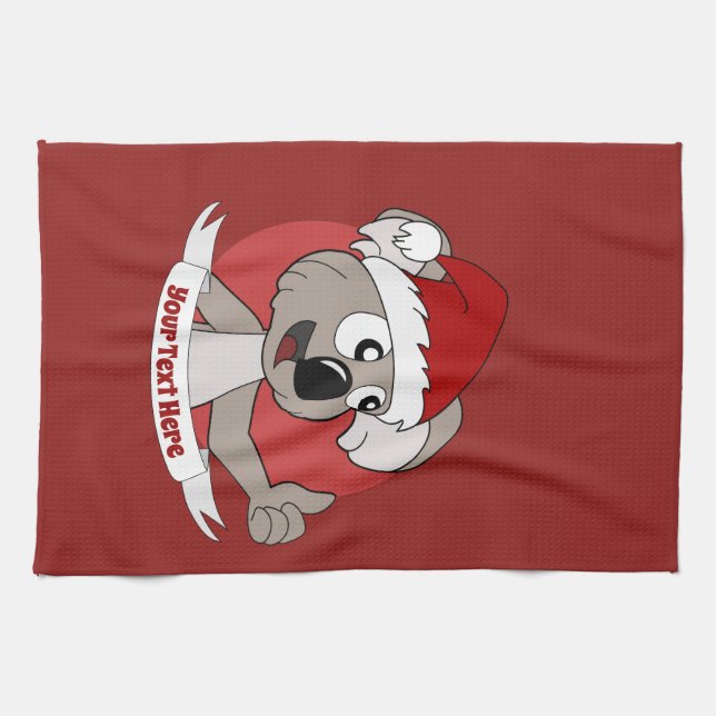 Linge De Cuisine Caricature de koala de Noël (Horizontal)