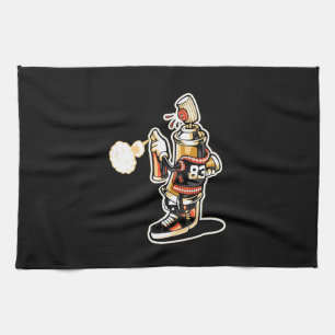 Linge De Cuisine caricature-personnage-graffiti-bomber-spray-ch