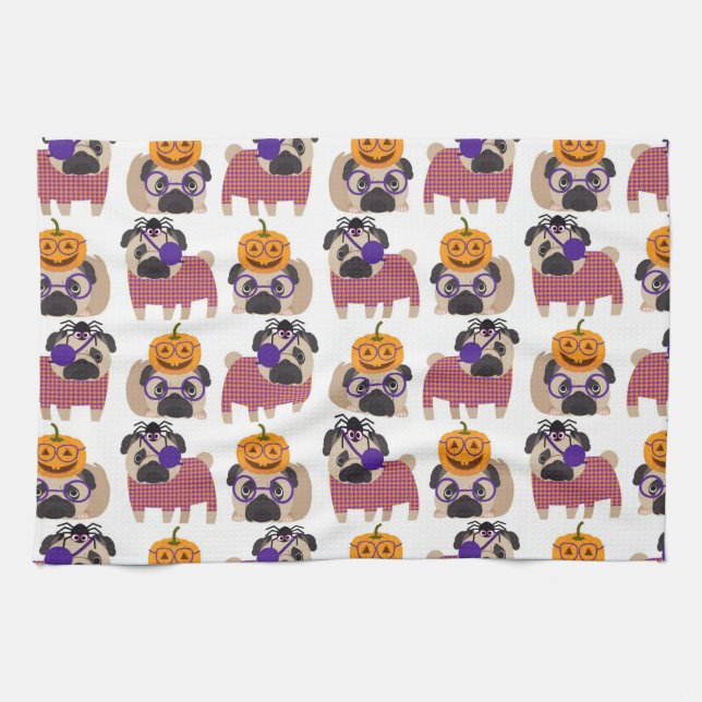 Linge De Cuisine Carlins d'Halloween 2015 (Horizontal)