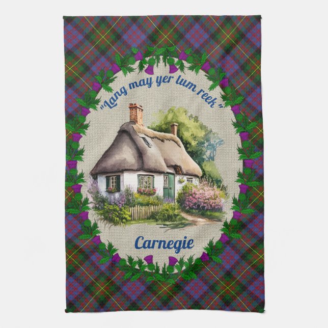 Linge De Cuisine Carnegie Chalet et Tartan Personnalisé (Vertical)