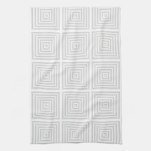 Linge De Cuisine Carré blanc géométrique