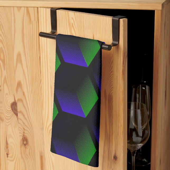 Linge De Cuisine carré géométrique transparent (Pliage en tiers)