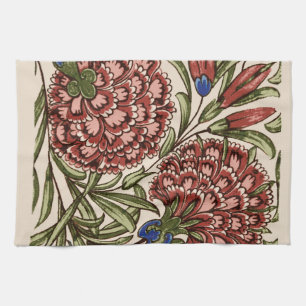 Linge De Cuisine Carreau de fleur d'œillet Art antique rustique De