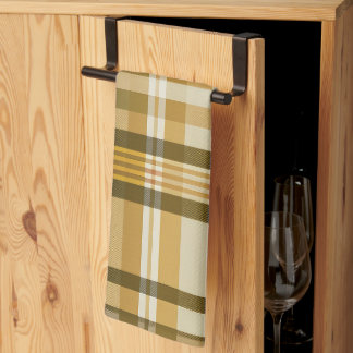 Linge De Cuisine Carreaux de style classique or et beige