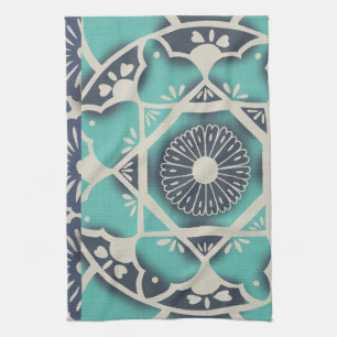 Linge De Cuisine Carrelage bleu Batik II