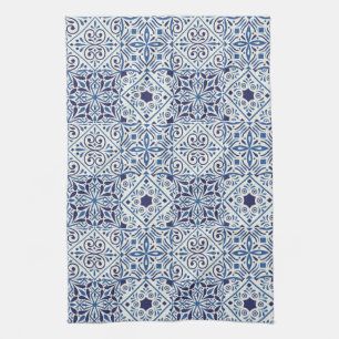 Linge De Cuisine Carrelage bleu portugais