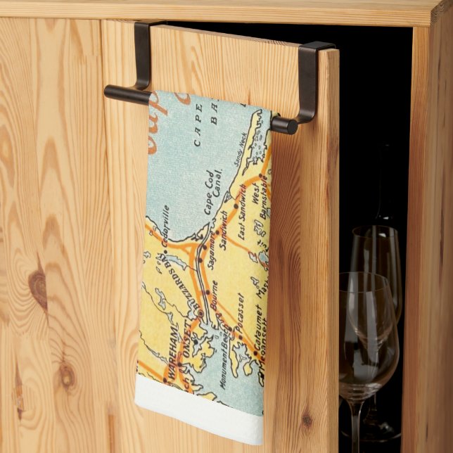 Linge De Cuisine Carte ancienne de Cape Cod  (Pliage en tiers)