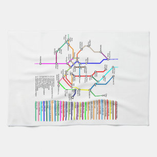 Linge De Cuisine Carte cyclable Washington DC 16x24 Cotton Kitchen 