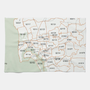 Linge De Cuisine Carte de code postal de San Diego