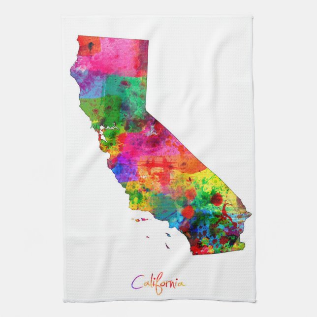 Linge De Cuisine Carte de la Californie (Vertical)