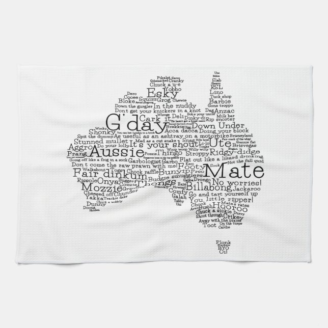 Linge De Cuisine Carte de l'argot australien (Horizontal)