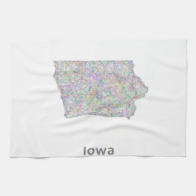 Linge De Cuisine Carte de l'Iowa (Horizontal)