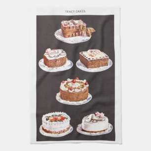Linge De Cuisine Carte décorative de dégivrage de gâteau vintage