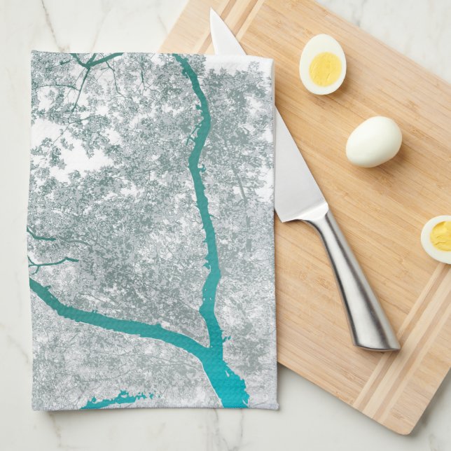 Linge De Cuisine Carte des arbres 3 (Quart Plié)
