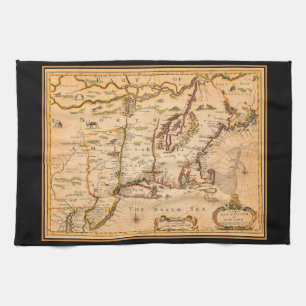 Linge De Cuisine Carte des colonies amérindiennes des années 1600 N