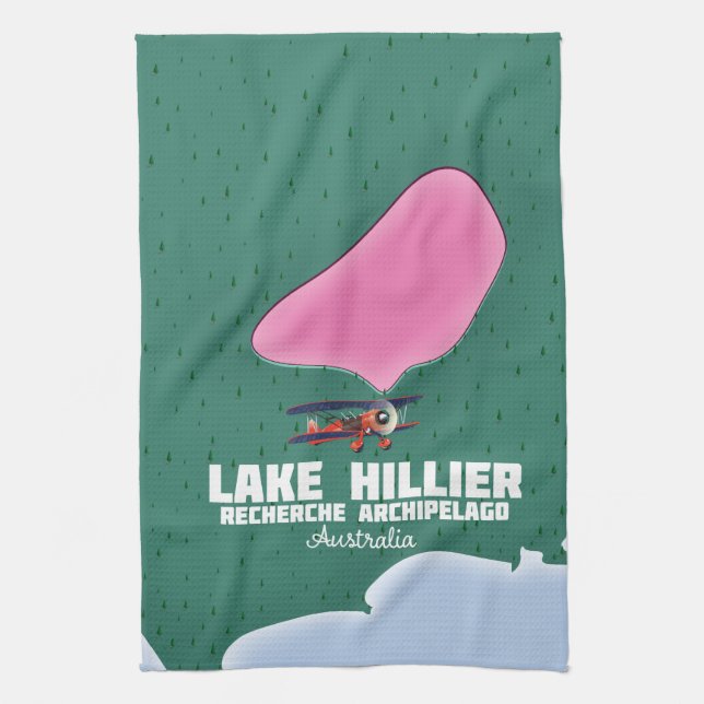 Linge De Cuisine Carte du lac Hillier en Australie. (Vertical)
