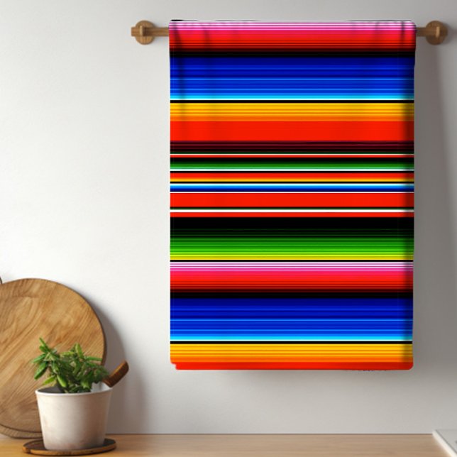 Linge De Cuisine Carte mexicaine Fiesta Fiesta Southwestern Design (Colorful Mexican serape design kitchen towel will brighten any kitchen.)