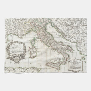 Linge De Cuisine Carte vintage de l'Italie (1770)
