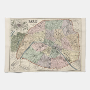 Linge De Cuisine Carte vintage de Paris 1878