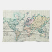 Carte vintage du monde (1801)
